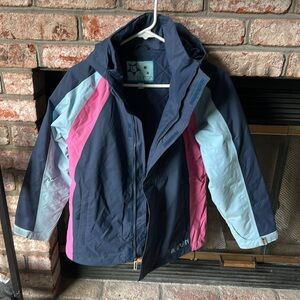 Burton Ski Winter Snow Jacket/Coat Zip Up /Hood Blue and Pink Girls Size L‎